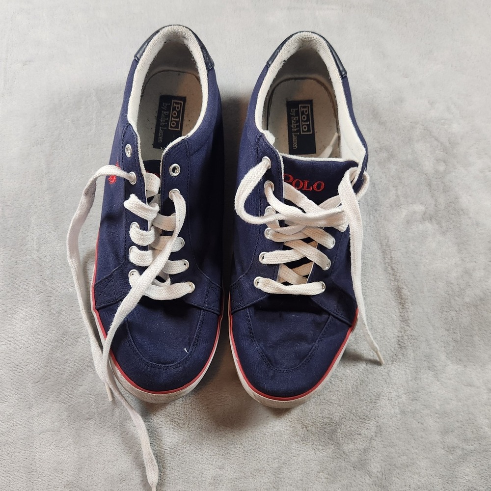 Polo Ralph Lauren Shoes Mens 13D Blue Canvas‎ Vito Sneaker Preppy Casual